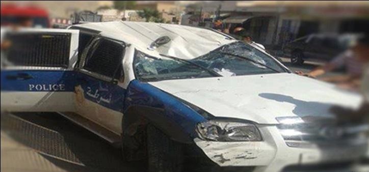 المهدية : انقلاب سيارة أمنية يسفر عن إصابة 7 أعوان