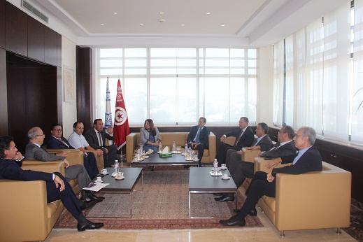 وداد بوشماوي  تلتقي بوفد من حزب التيار الديمقراطي