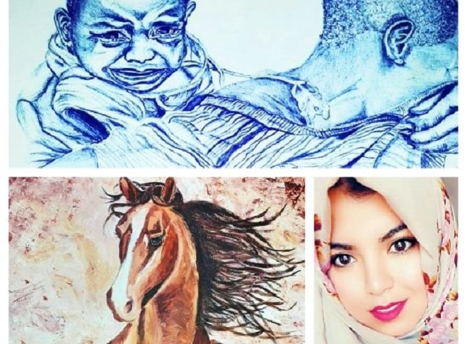 تزامنا مع الحجر الصحي الشامل : رسامة تونسيّة تبدع في زمن الكورونا