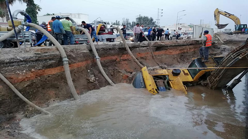 شركة تونس للشبكة الحديدية السريعة تتبرأ من انفجار قناة جلب مياه في الزهروني