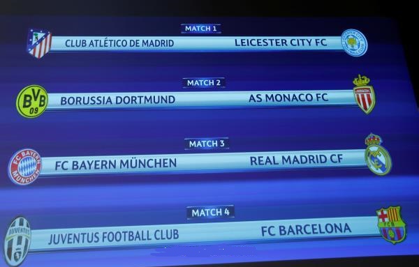 قرعة ربع نهائي دوري الأبطال : صدام ناري بين ريال مدريد وبايرن ميونيخ.. وبرشلونة يواجه يوفنتوس