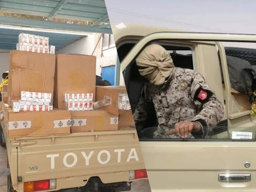 فرقة الحرس الديواني بتطاوين تحجز كمية من السجائر التونسية المقلدة