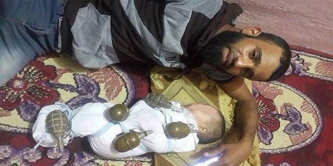 القبض على متشدّد نشر صورة رضيع محاط بالقنابل اليدوية