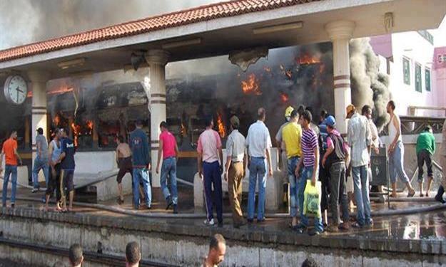 حرق محطة القطار في وادي مليز بجندوبة 