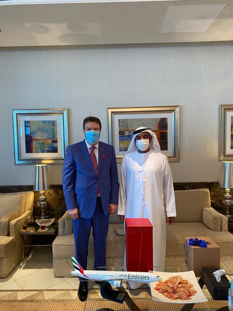اكبر رجل اقتصاد في الامارات الشيخ احمد بن سعيد آل مكتوم يستقبل محمد فريخة