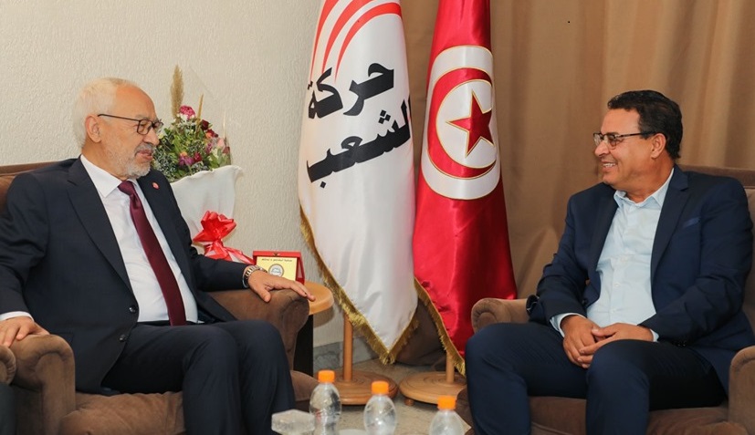 الغنوشي يزور مقرّ " حركة الشعب " ويلتقي قيادات الحركة 