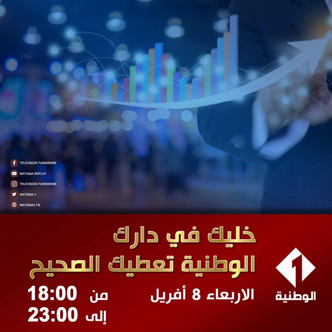 خليك في دارك .... الوطنية تعطيك الصحيح مساء الأربعاء 8 أفريل بداية من الساعة السادسة مساء