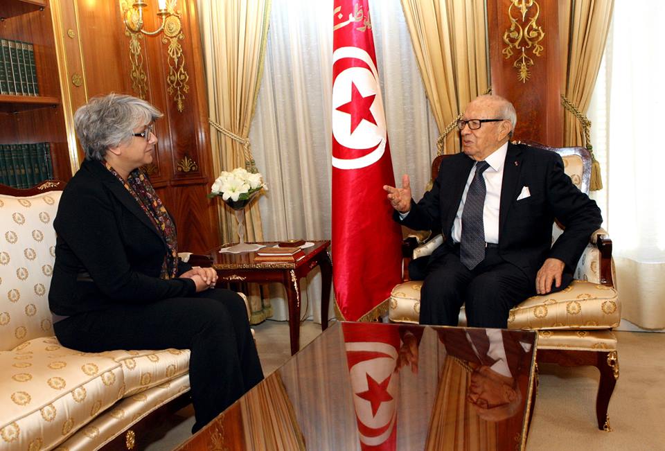 رئيس الجمهورية يستقبل بسمة الخلفاوي أرملة الشهيد شكري بلعيد