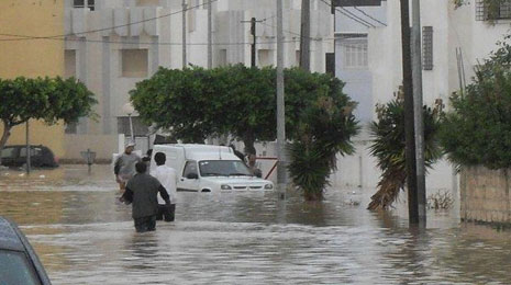 سليانة : عاصفة قوية تتسبب في فيضانات