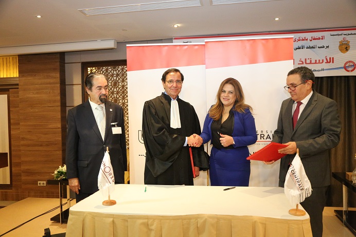 توقيع اتفاقية شراكة بين المدرسة المركزية للحقوق والعلوم السياسية للجامعة المركزية والمعهد الأعلى للمحاماة