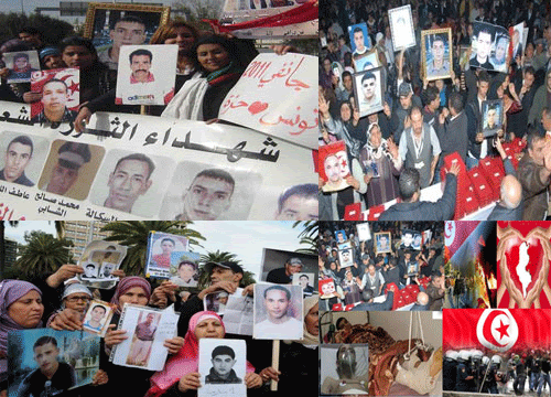 عائلات الشهداء وجرحى الثورة في اعتصام أمام البرلمان