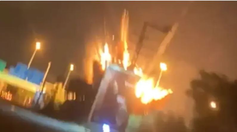 بالفيديو/  انفجار كبير لحظة سقوط صاروخ إيراني في إسرائيل