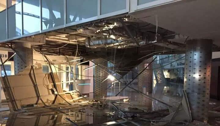 انهيار أجزاء من سقف مطار النفيضة بسبب الأمطار